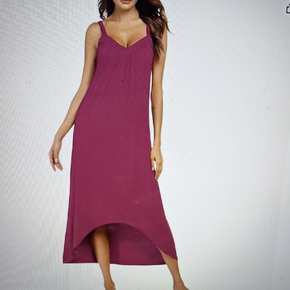 Sleeveless Magenta Maxi Nightgown